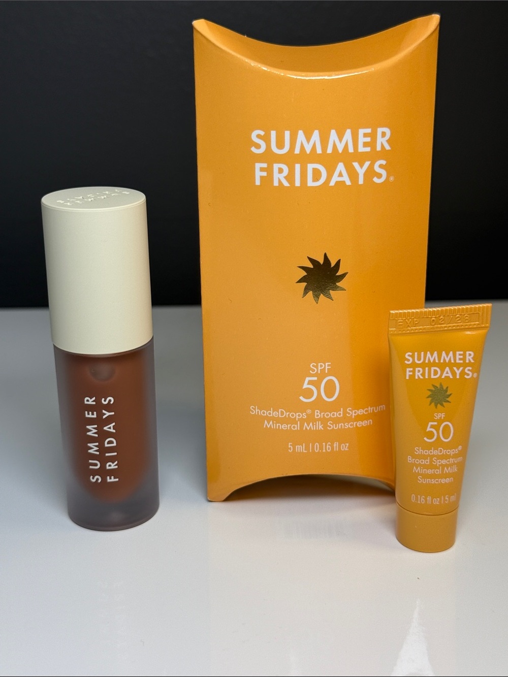 Summer Fridays SPF 50 ShadeDrops  Mini,  lip oil warm beige full size new/unused